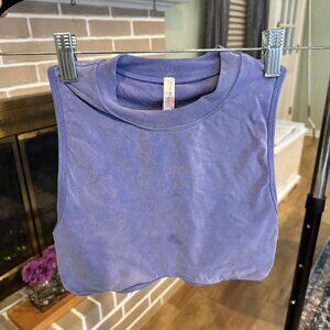 Go To Smooth Cropped Muscle Tank XS S Washed Blueberry